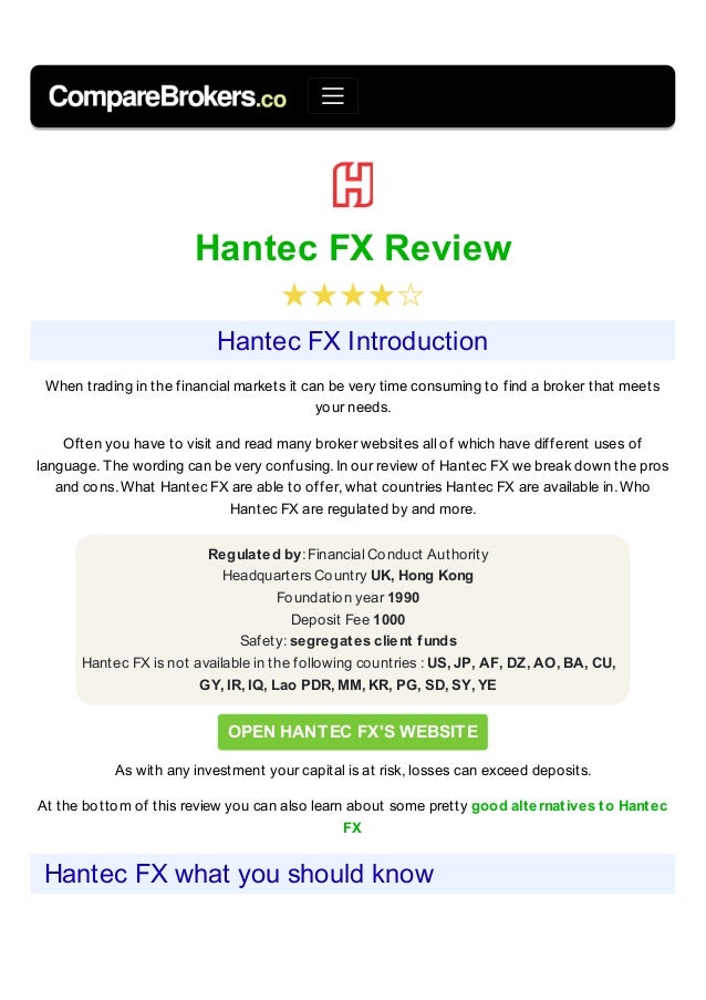 Hantec Fx Broker Review - 